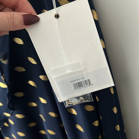 Mac Duggal NWT Navy and Gold Evening Gown - Picture 6 of 10